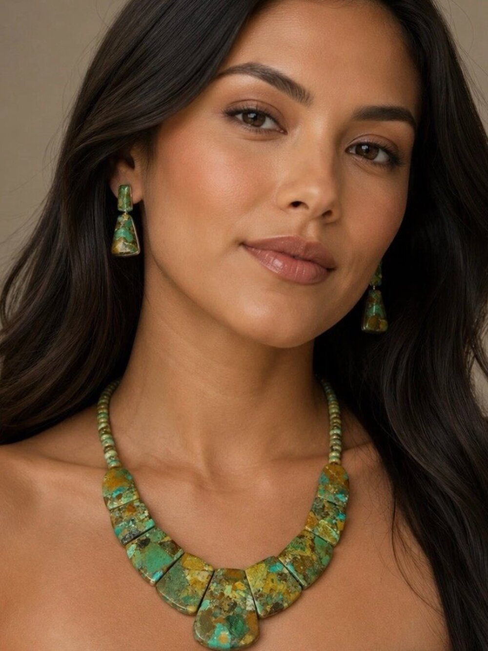 DTR Jay King 925 Vintage Desert Rose Azure Peaks Turquoise Chunky Necklace